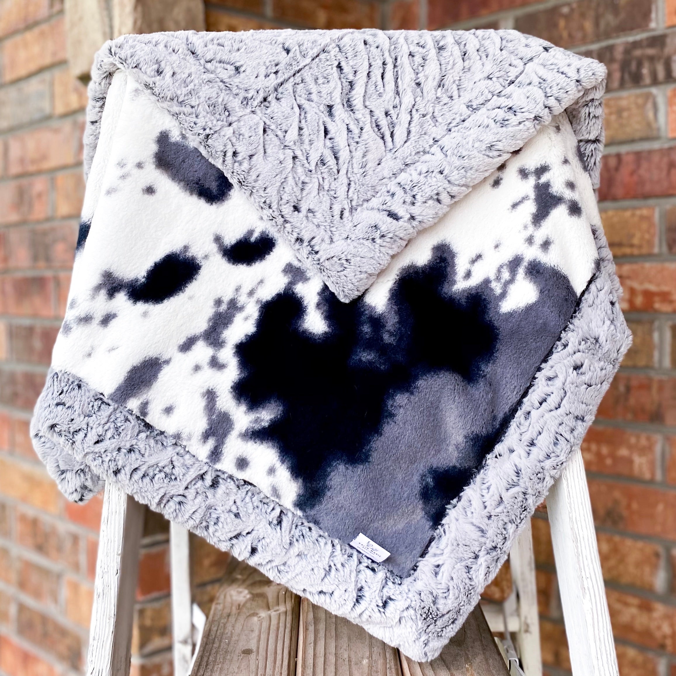 RTS Storm Pony & Frosted Grey Zigzag Luxe Blanket