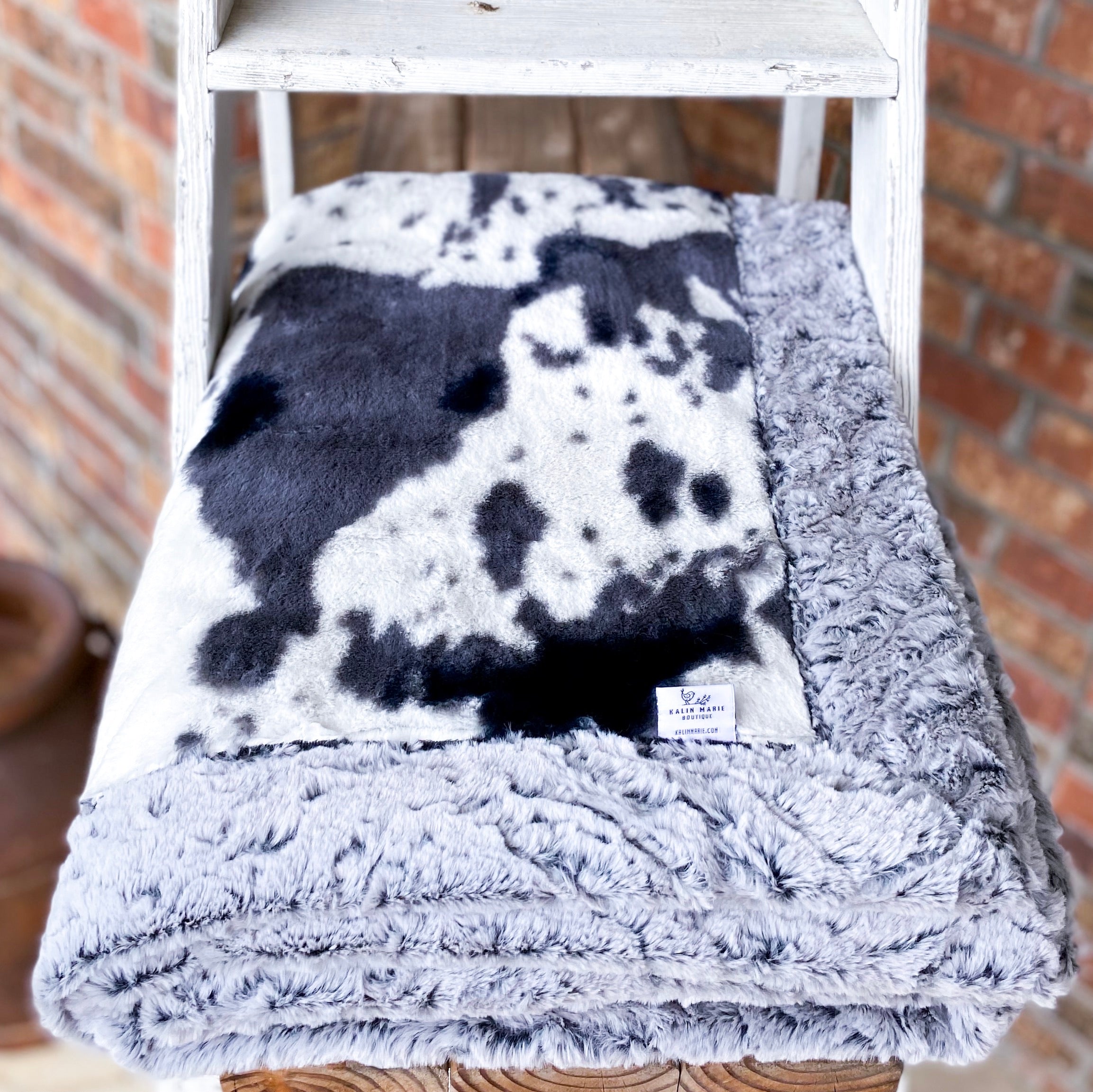 RTS Storm Pony & Frosted Grey Zigzag Luxe Blanket