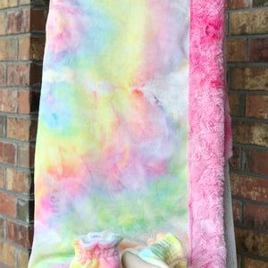 Easy Order Tie Dye Rainbow Luxe Snuggle Blanket