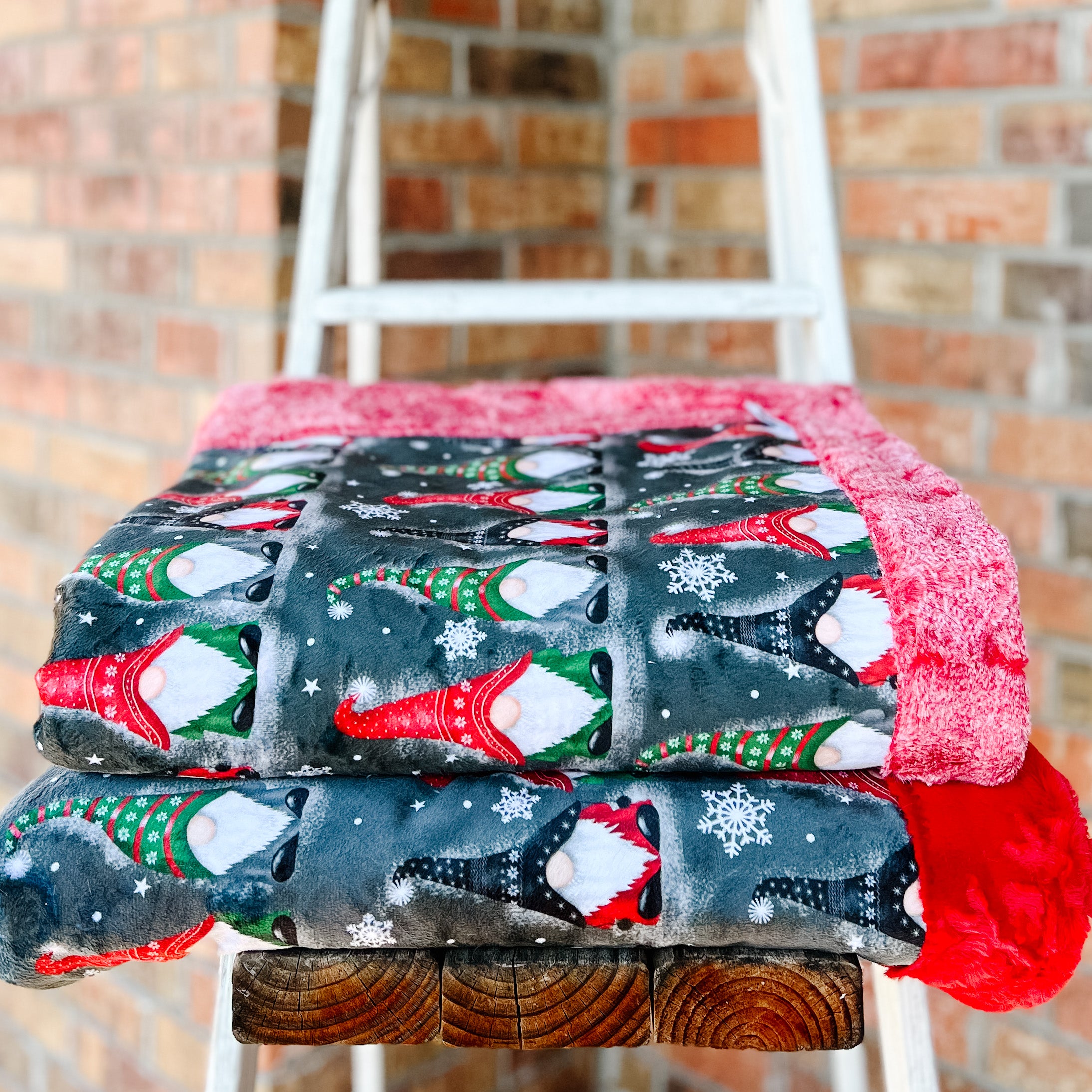 Last Chance! RTS Christmas Gnome Lineup Snuggle Blanket