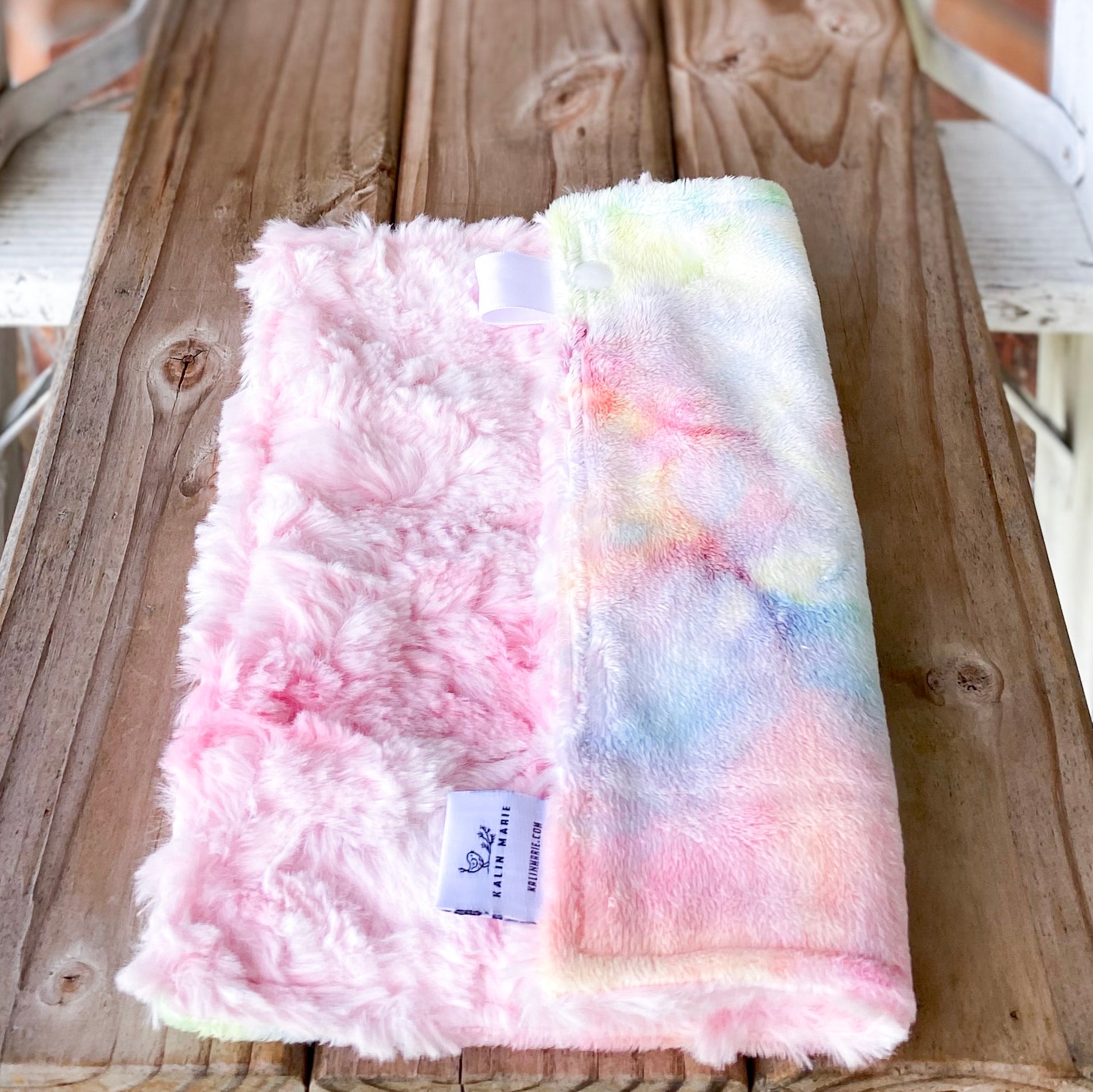 RTS Tie Dye Rainbow Luxe Snuggle Lovey