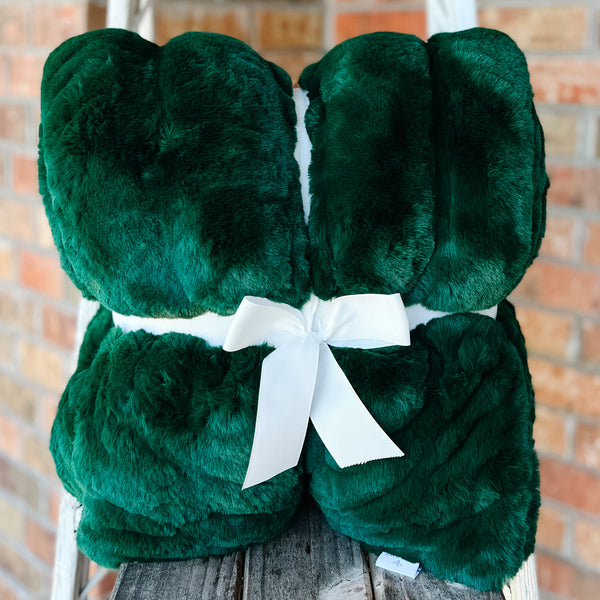 Last Chance! Finished Luxe Milan Blanket in Emerald