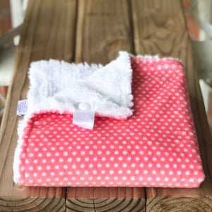 RTS Coral Swiss Dot Luxe Snuggle Lovey