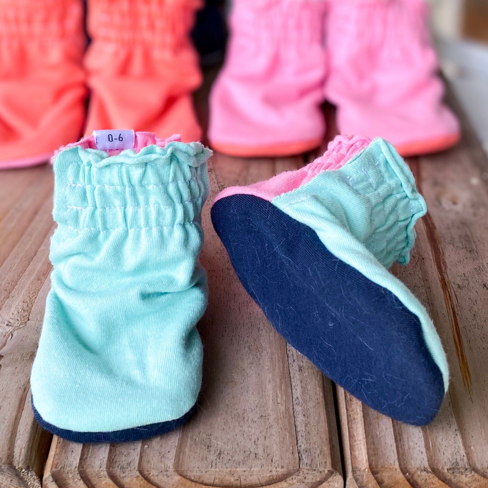 Last Chance! RTS Limited Edition Color Block Cotton Knit Booties