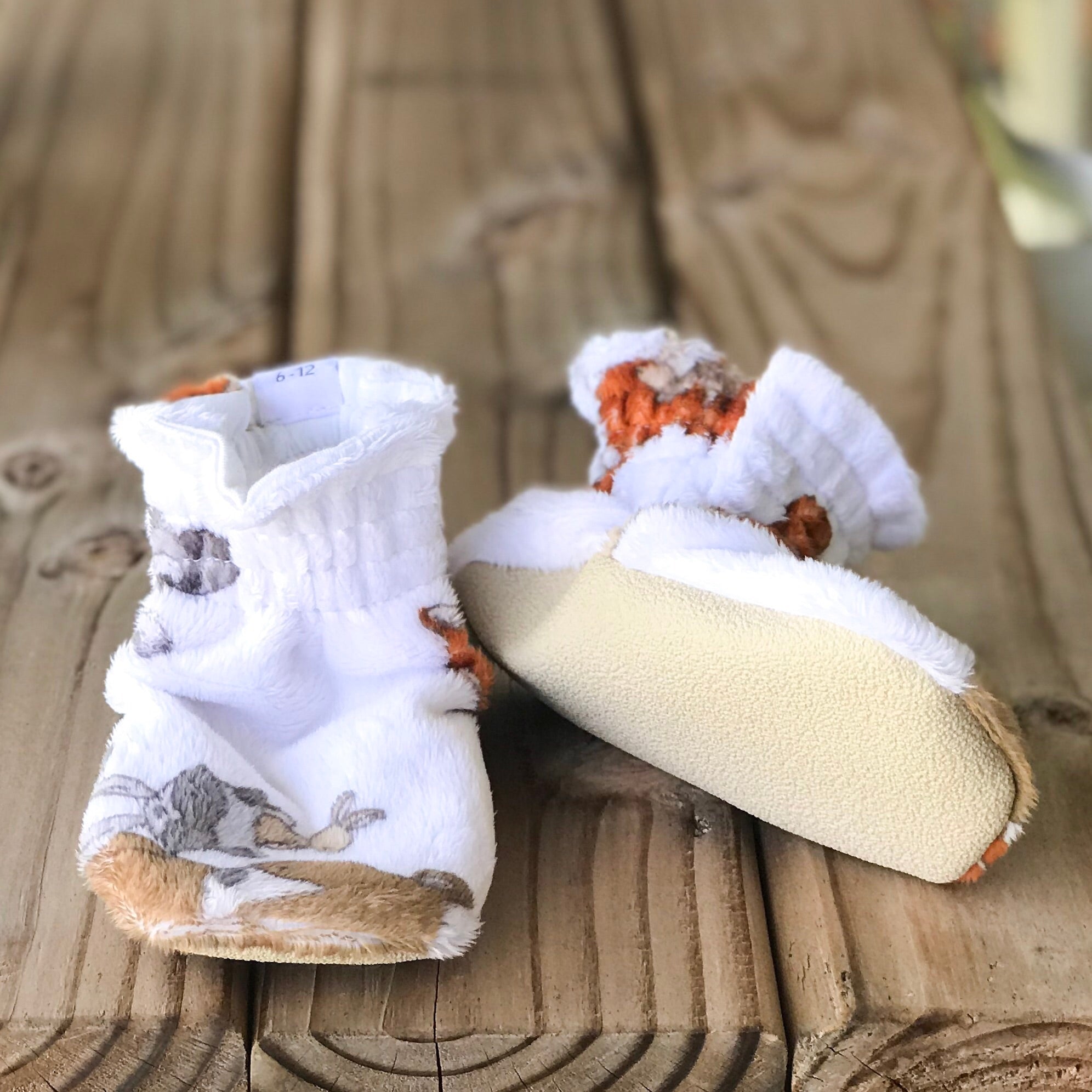 RTS Custom Style Booties 6-12 months - 5" Sole