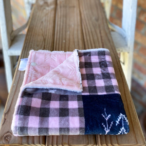 RTS Cabin Quilt Blush Minky Loveys