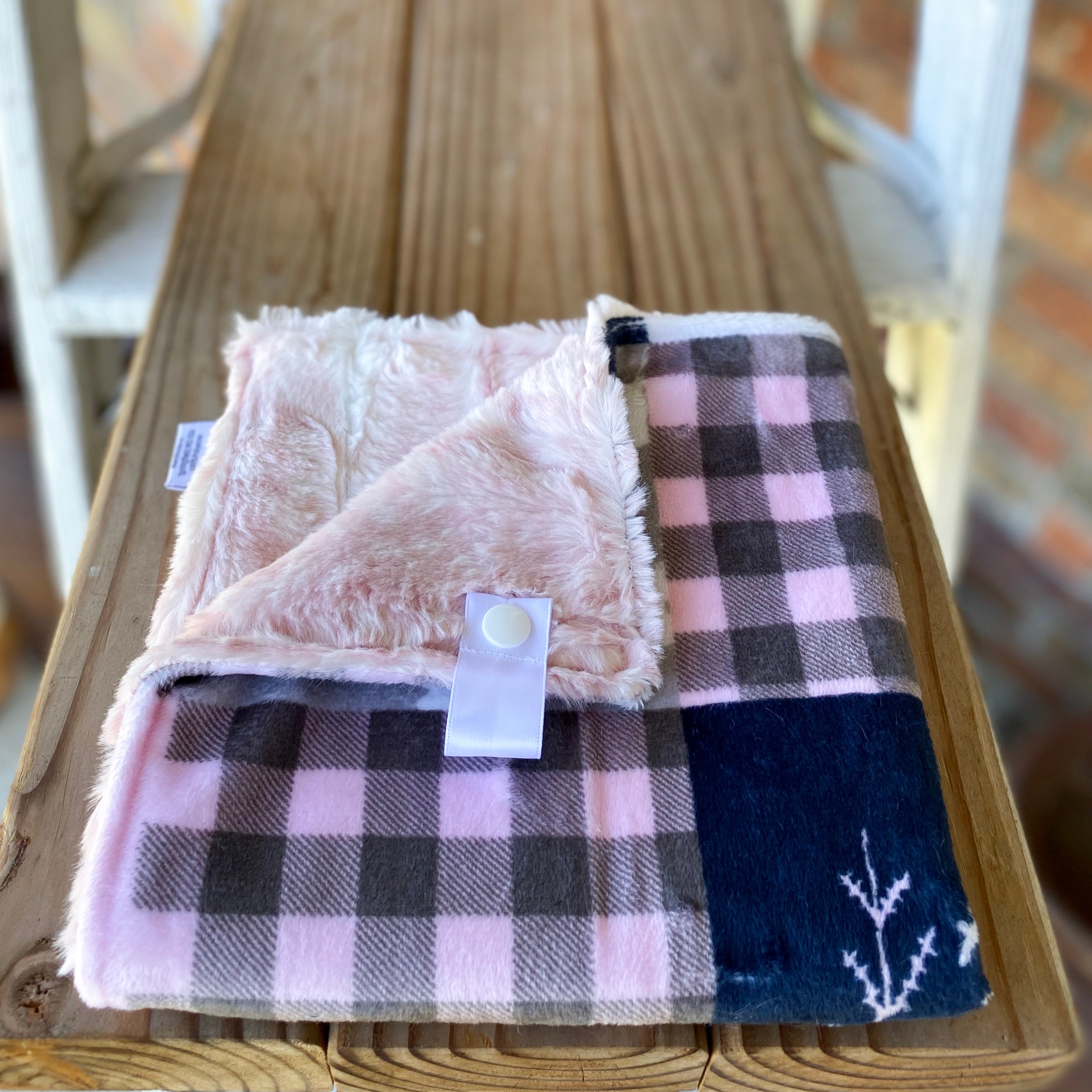 RTS Cabin Quilt Blush Minky Loveys