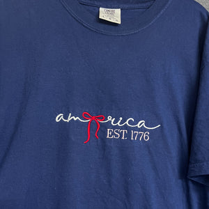 NEW! America Est 1776 Embroidered Tees & Sweatshirts