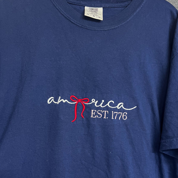 NEW! America Est 1776 Embroidered Tees & Sweatshirts