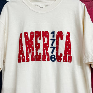 NEW! America 1776 Appliqued Tee or Sweatshirt