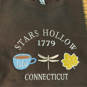 Star Hollow Embroidered Crewneck Sweatshirts