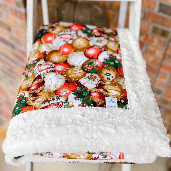 Last Chance! RTS Christmas Ornament Luxe Snuggle Blankets