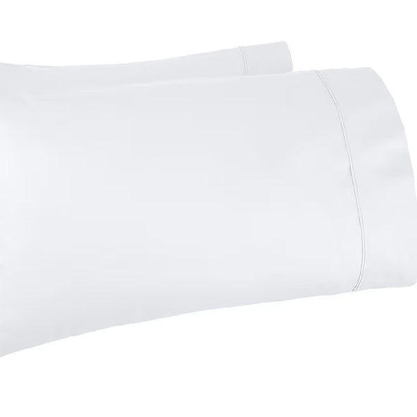 Pair of White Cotton Embroidered Pillowcases