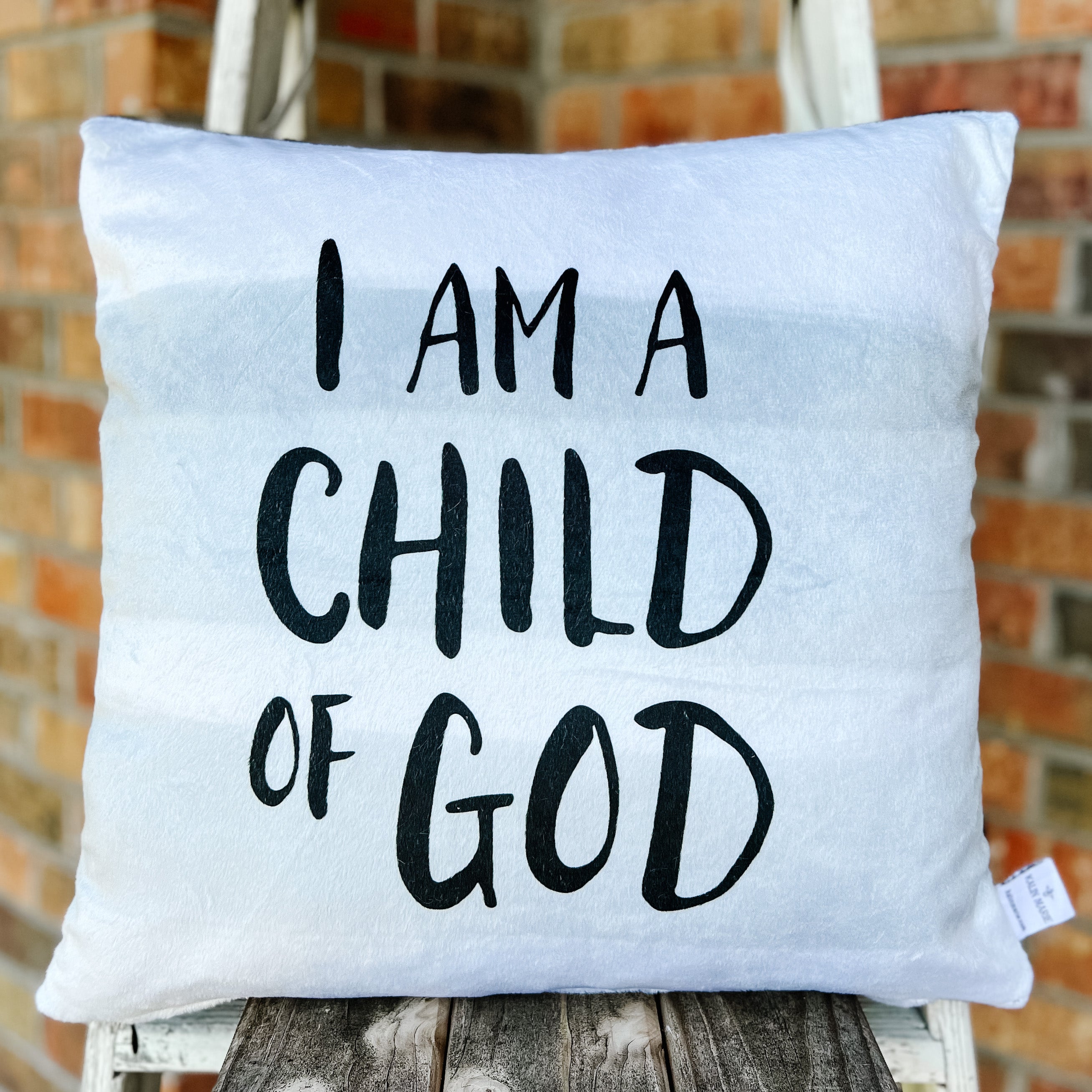Finished 18x18 Spoonflower Child of God Simple Pillow Cover