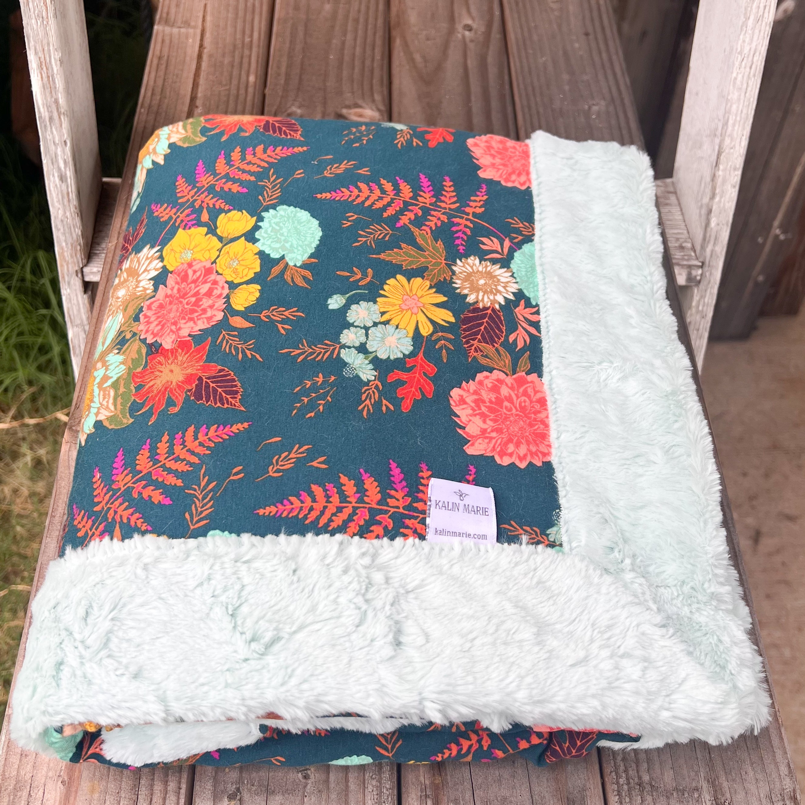 RTS Autumn Floral Cotton Knit Blanket