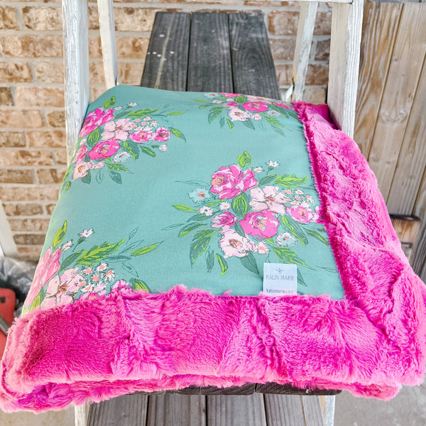 Easy Order Fancy Floral Cotton Knit Luxe Blanket