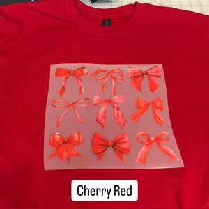 NEW! LE Red Bows Heat Transfer Crewneck Sweatshirt