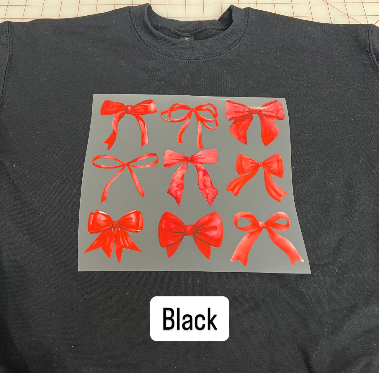 NEW! LE Red Bows Heat Transfer Crewneck Sweatshirt