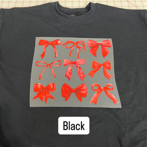 NEW! LE Red Bows Heat Transfer Crewneck Sweatshirt