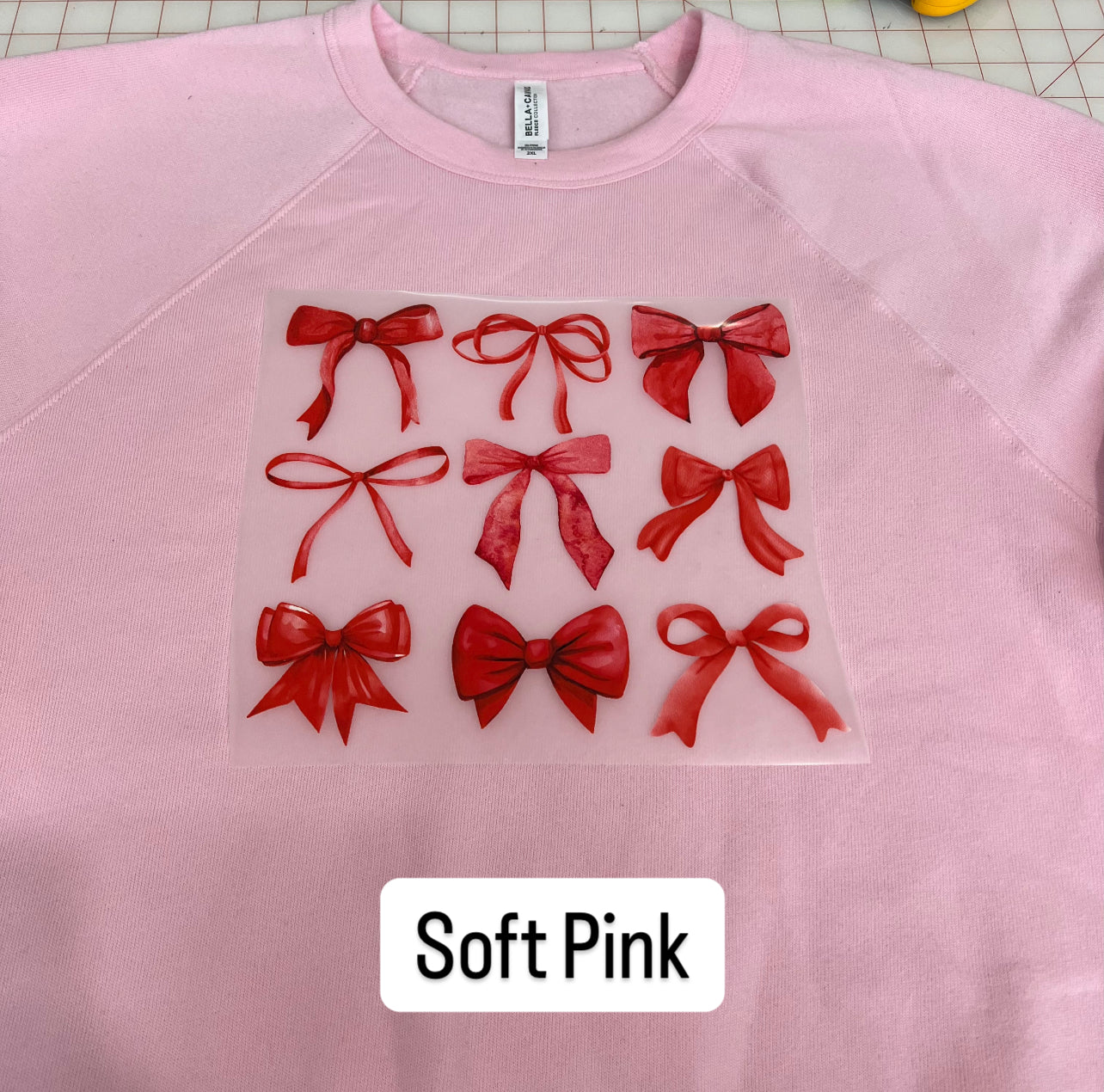 NEW! LE Red Bows Heat Transfer Crewneck Sweatshirt