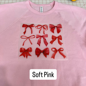 NEW! LE Red Bows Heat Transfer Crewneck Sweatshirt