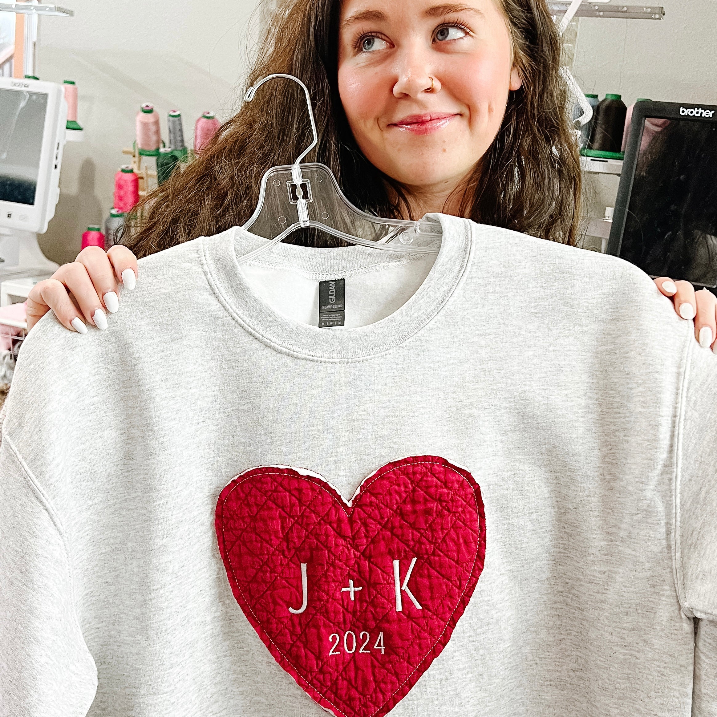 NEW! LE Red Quilt Valentines Sweatshirts!