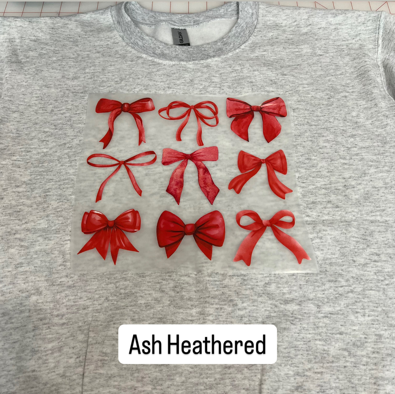 NEW! LE Red Bows Heat Transfer Crewneck Sweatshirt