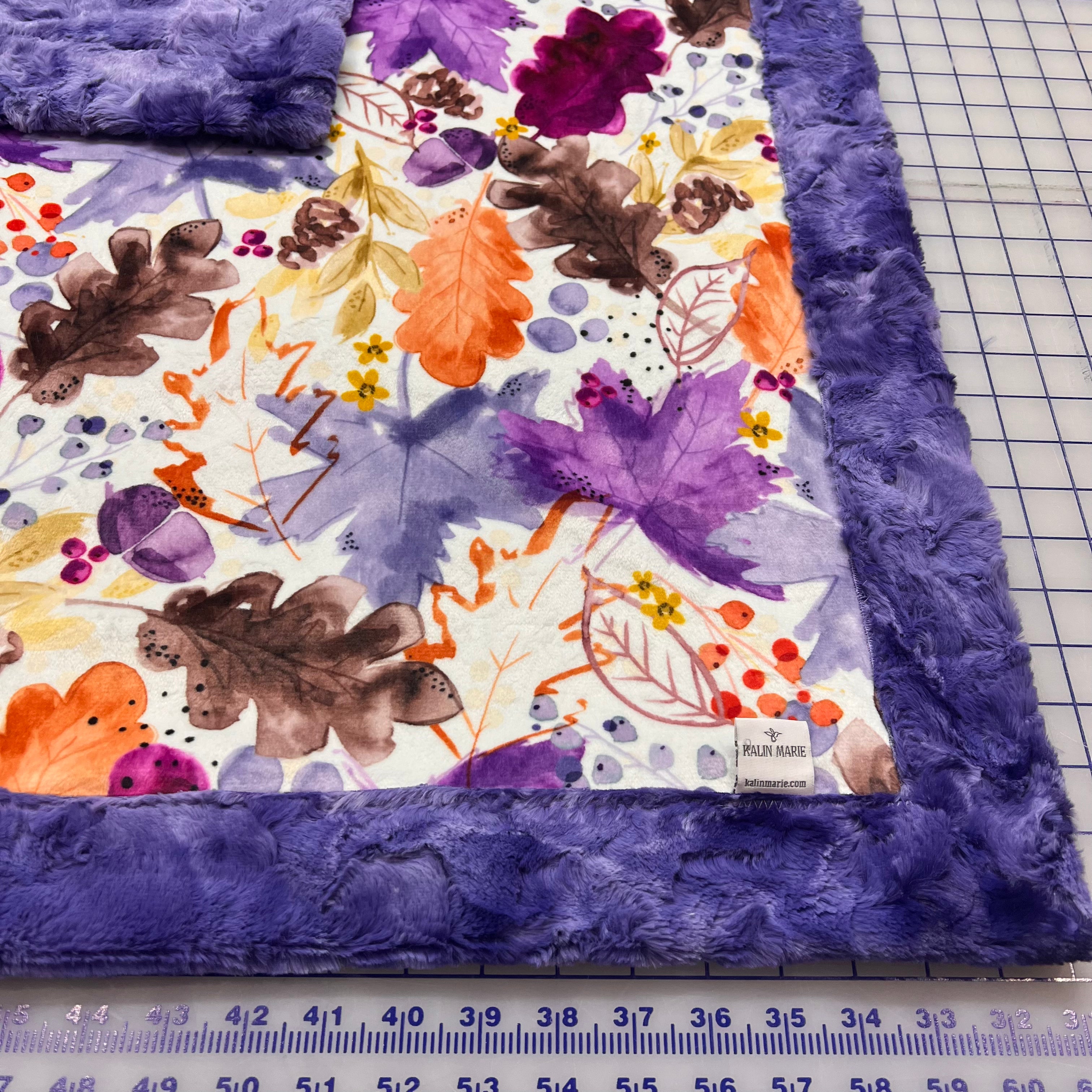 Last Chance! RTS Autumn Leaves Plum Luxe Snuggle Blankets