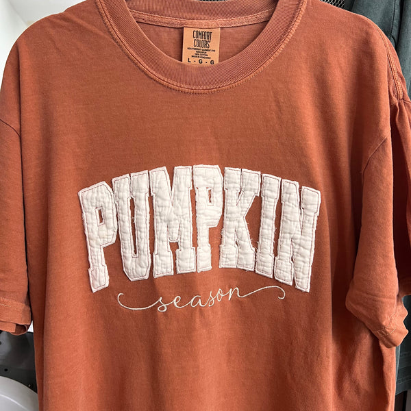 NEW! LE Quilt or Fleece PUMPKIN Season Applique Tee/Sweatshirt
