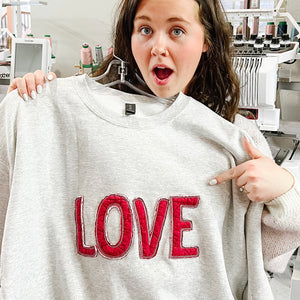 NEW! LE Red Quilt Valentines Sweatshirts!