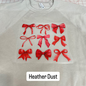 NEW! LE Red Bows Heat Transfer Crewneck Sweatshirt