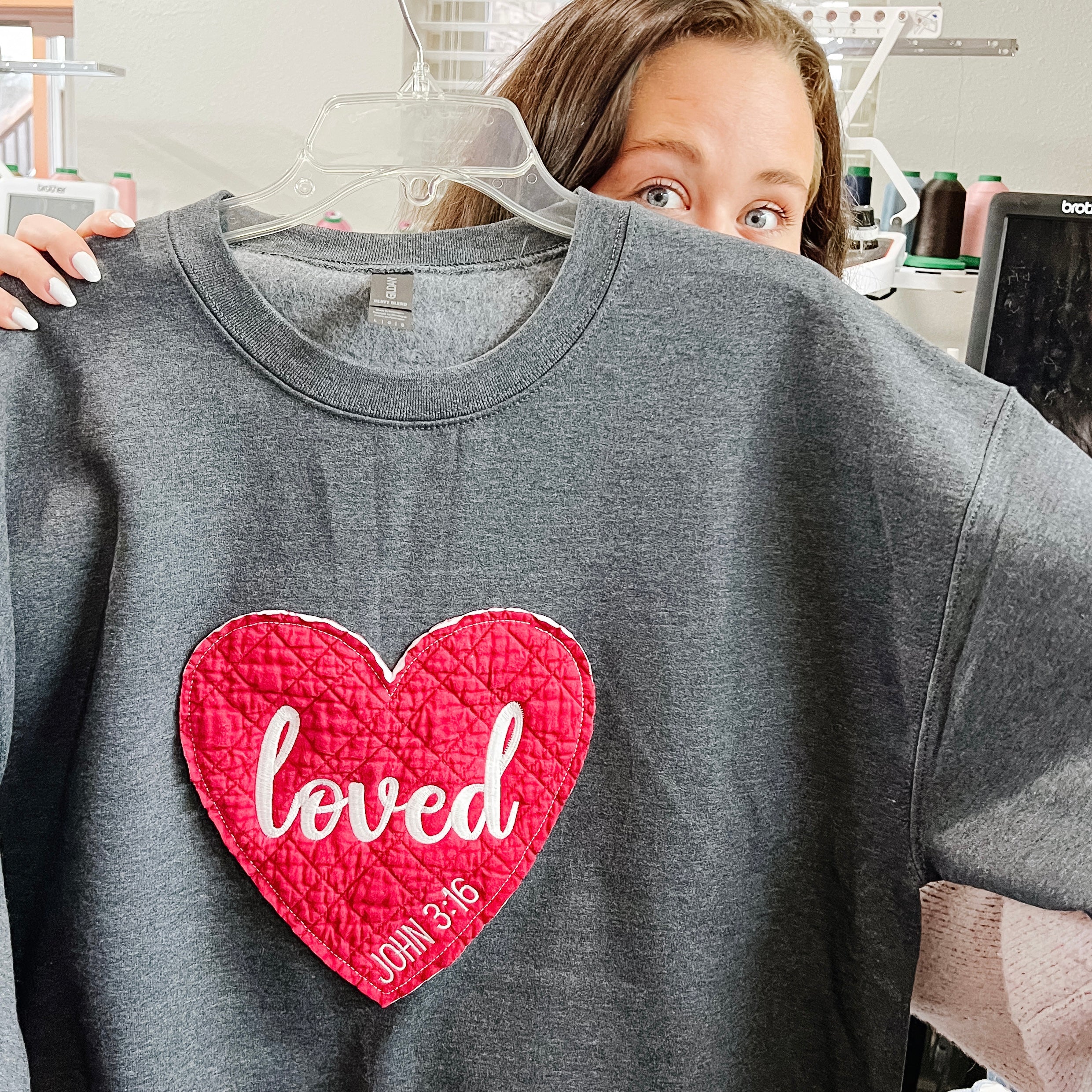 NEW! LE Red Quilt Valentines Sweatshirts!