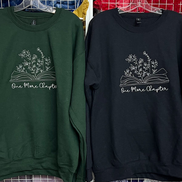 NEW! One More Chapter Book Embroidered Sweatshirts