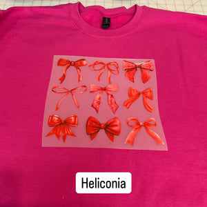 NEW! LE Red Bows Heat Transfer Crewneck Sweatshirt