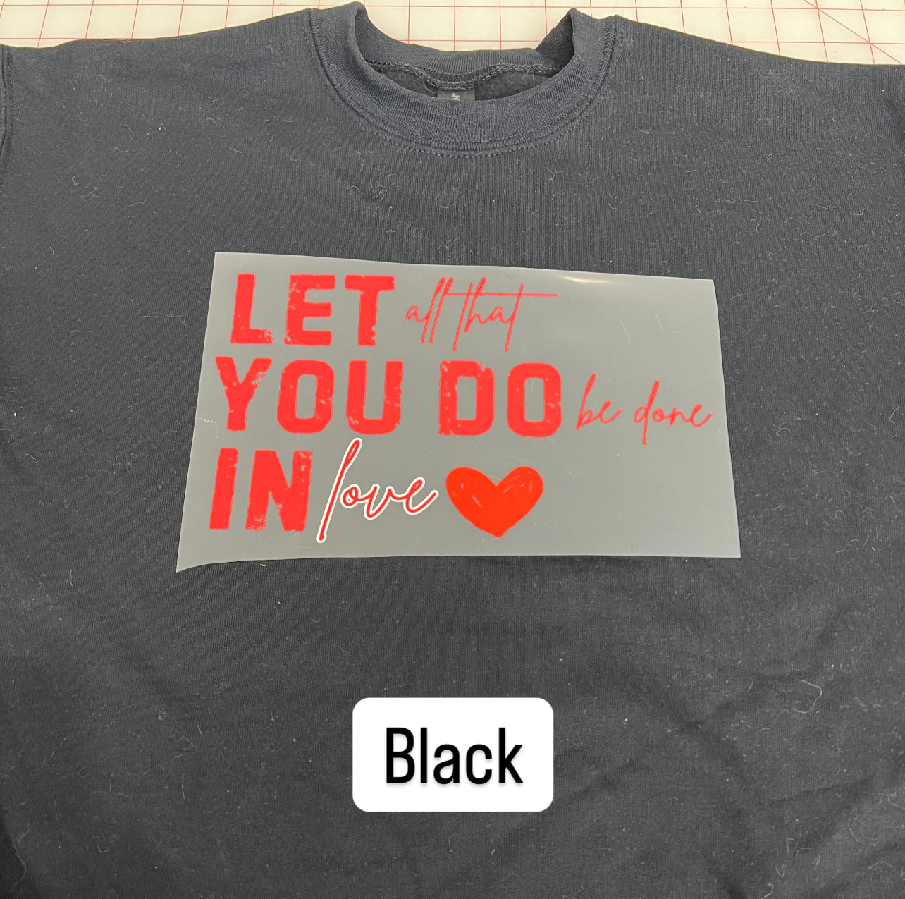 NEW! LE Let all You do Red Heat Transfer Crewneck Sweatshirt