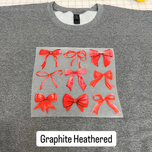 NEW! LE Red Bows Heat Transfer Crewneck Sweatshirt