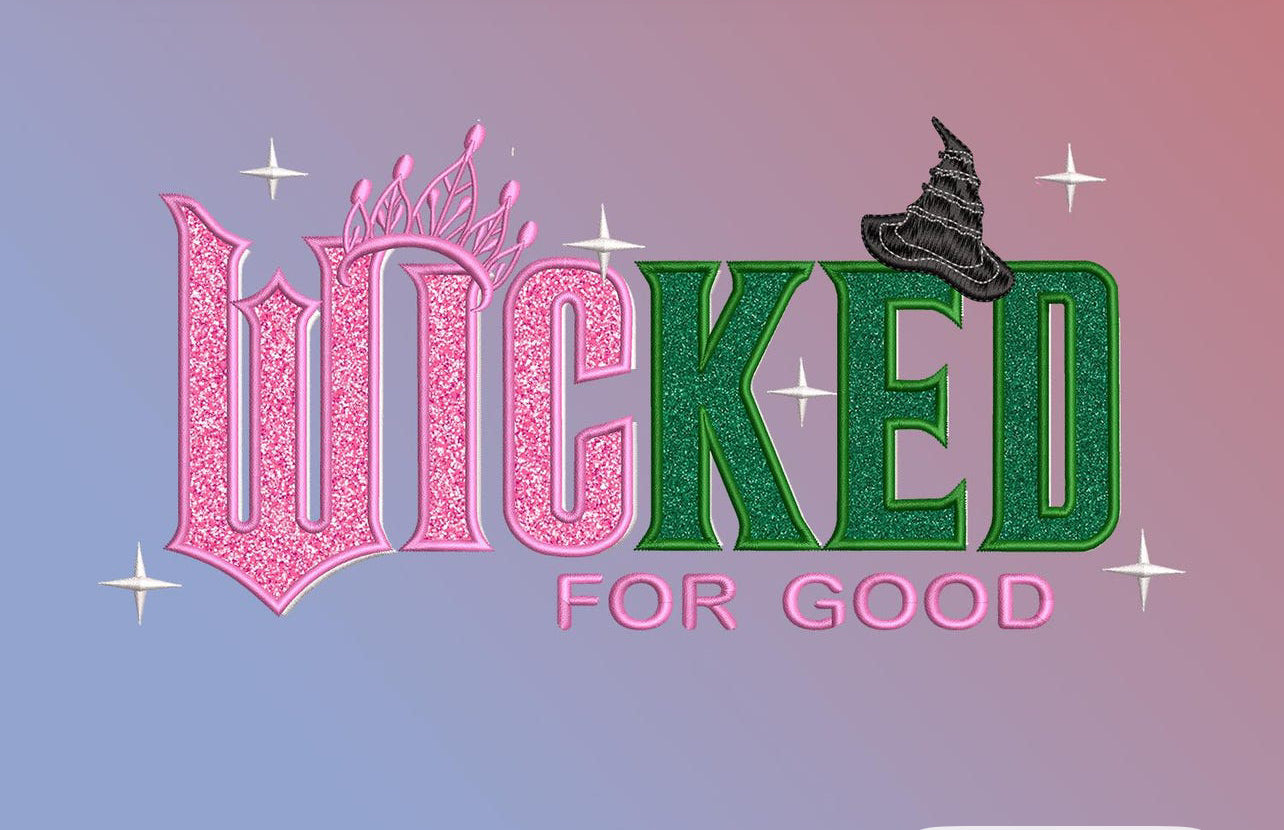 NEW! WICKED For Good Appliquéd & Embroidered Sweatshirts