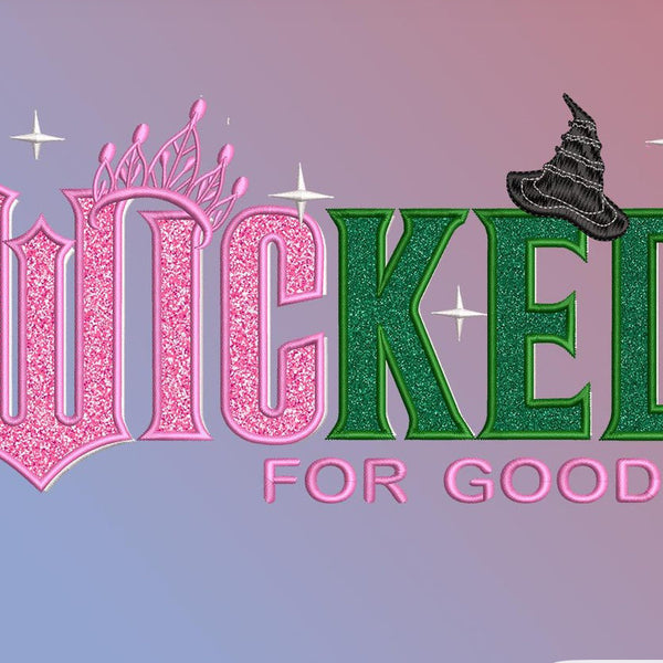 NEW! WICKED For Good Appliquéd & Embroidered Sweatshirts