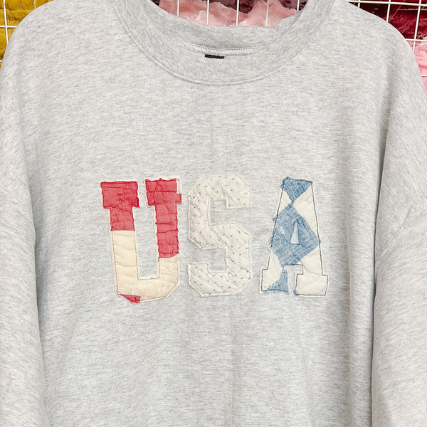 NEW! USA Quilt Appliqued Tees & Sweatshirts