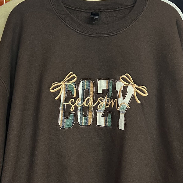 NEW! LE COZY Season Flannel Applique Tee/Sweatshirt