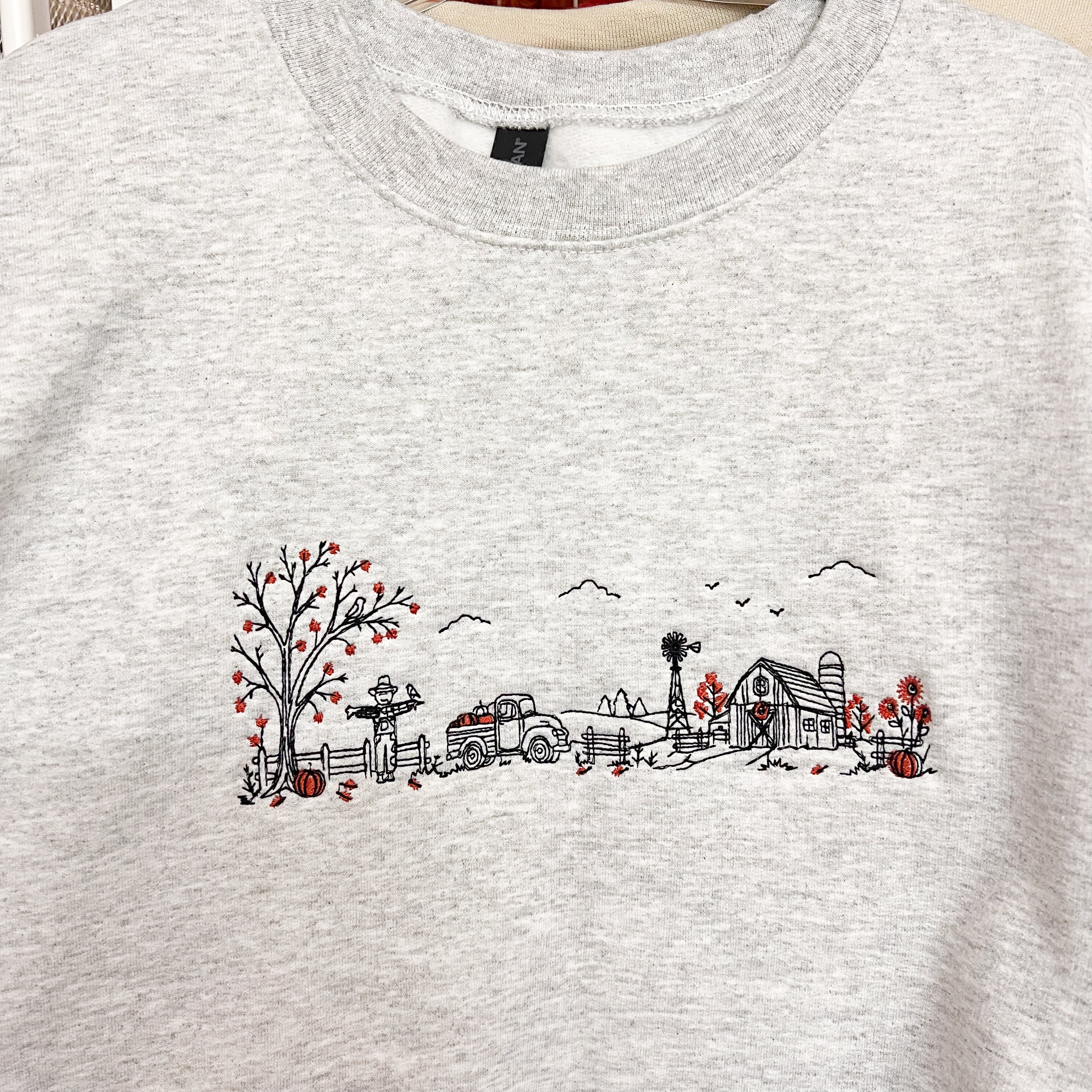 NEW! LE Pumpkin Patch Farm Embroidery Sweatshirt