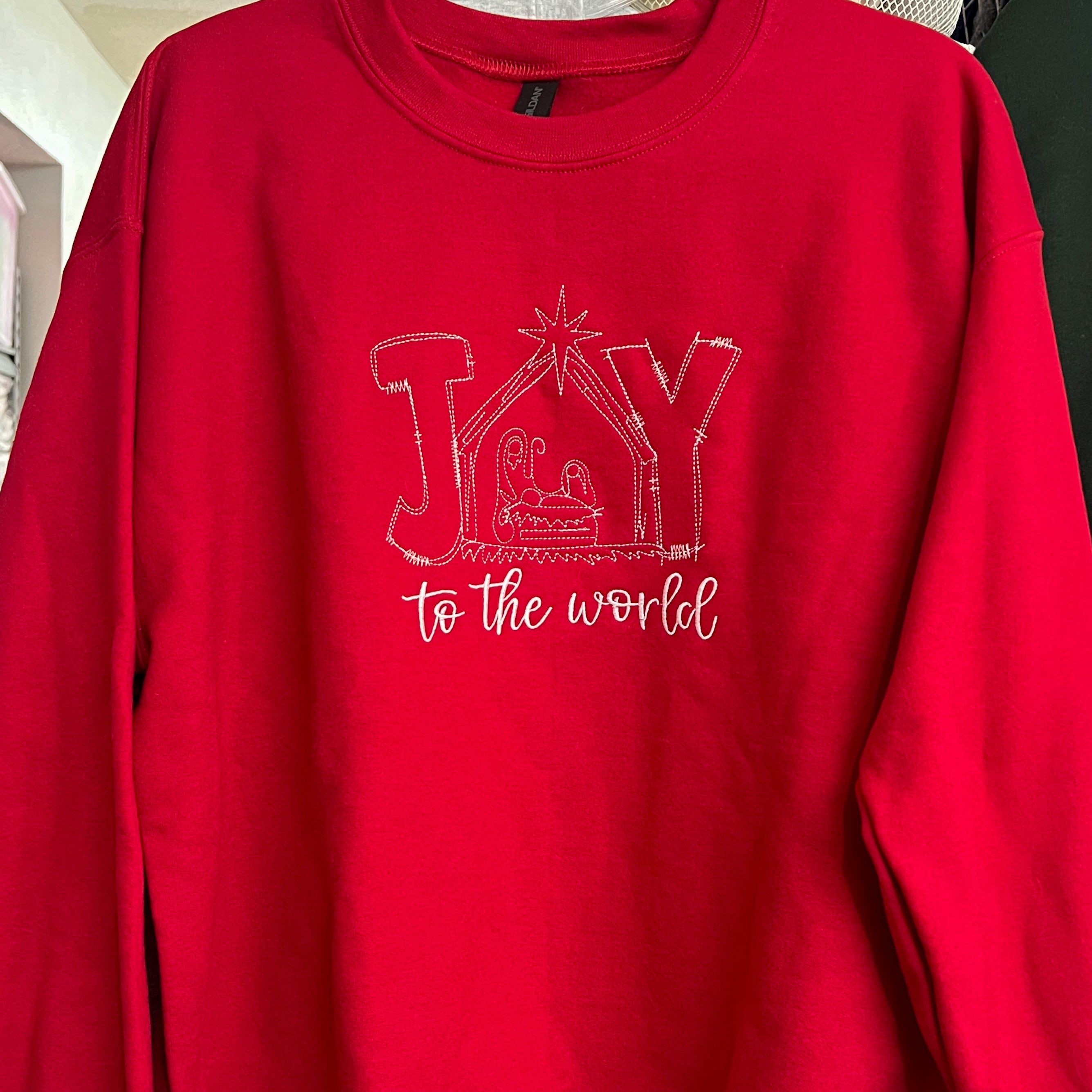 NEW! JOY to the world Embroidered Sweatshirts
