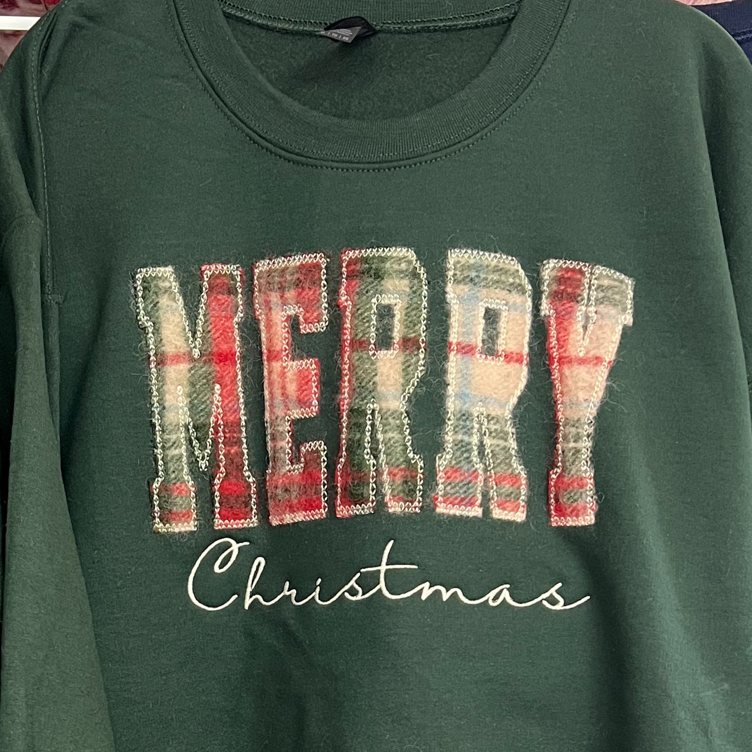 NEW! LE Vintage Plaid Wool JOY & MERRY Christmas Sweatshirts