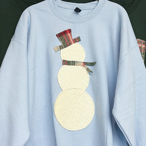 NEW! Vintage Quilt & Wool Snowman Sweatshirts!