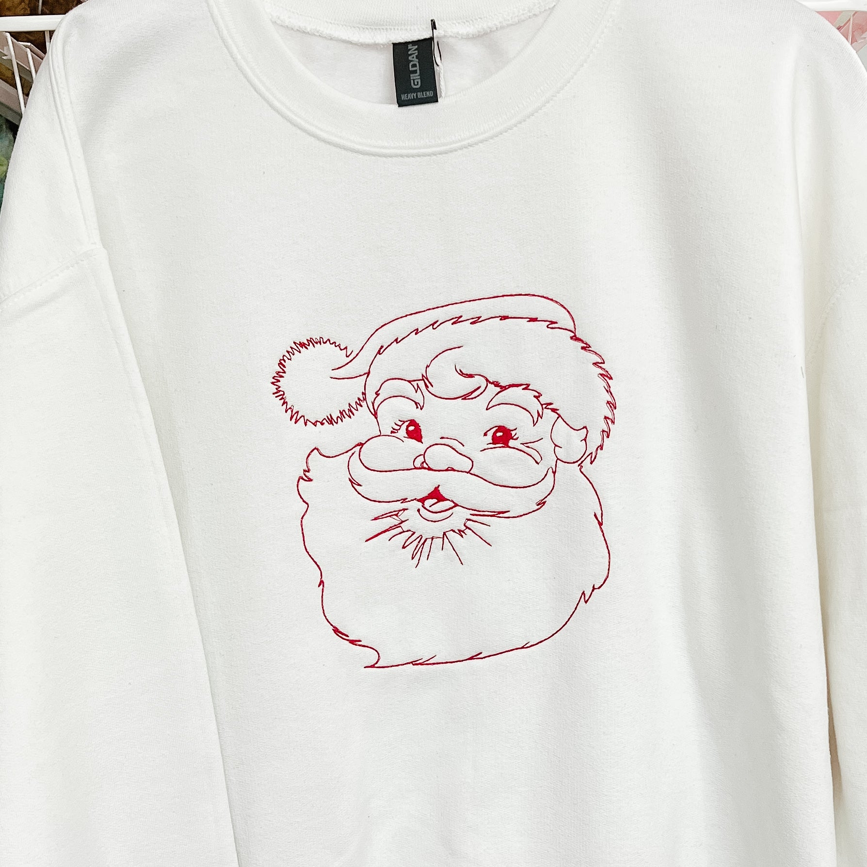 NEW! Vintage Santa Embroidered Sweatshirts