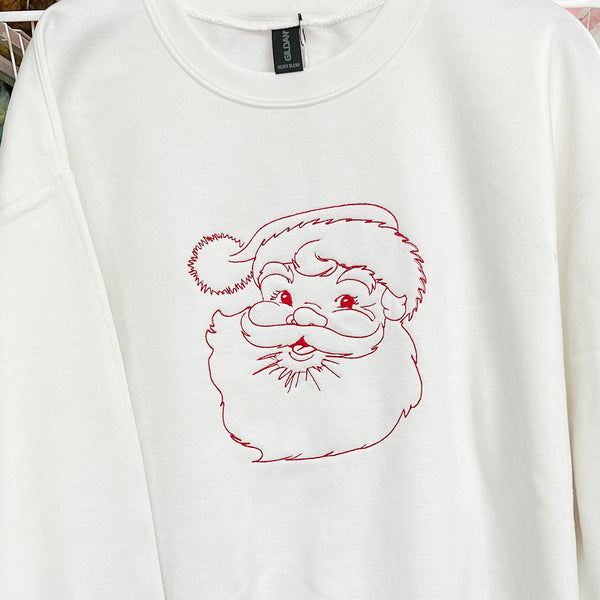 NEW! Vintage Santa Embroidered Sweatshirts
