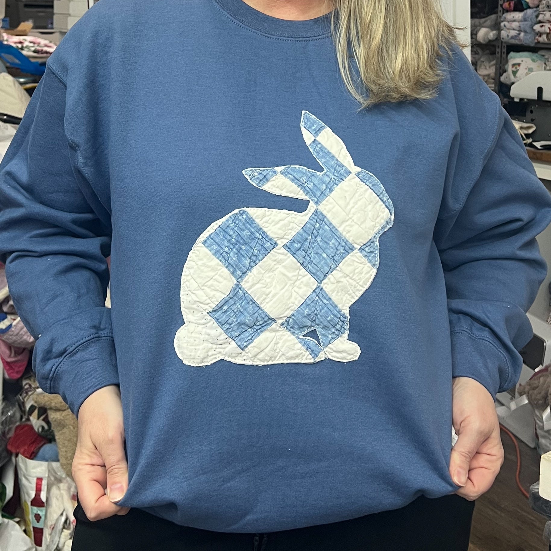 NEW! Easter Bunny Quilt Appliqued Sweatshirts