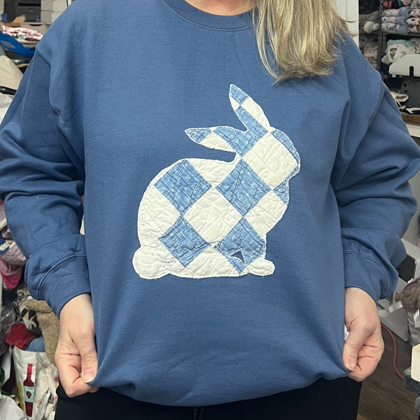 NEW! Easter Bunny Quilt Appliqued Sweatshirts
