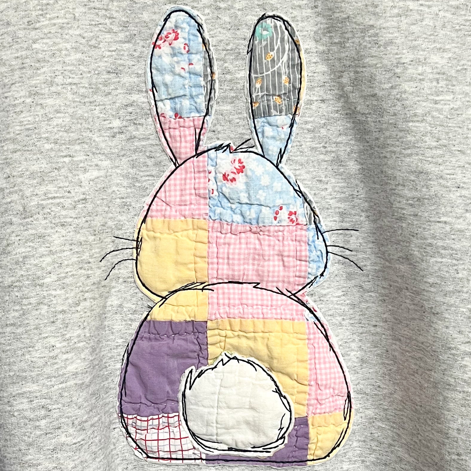 NEW! Sketched Easter Bunny Quilt Appliqued Sweatshirts