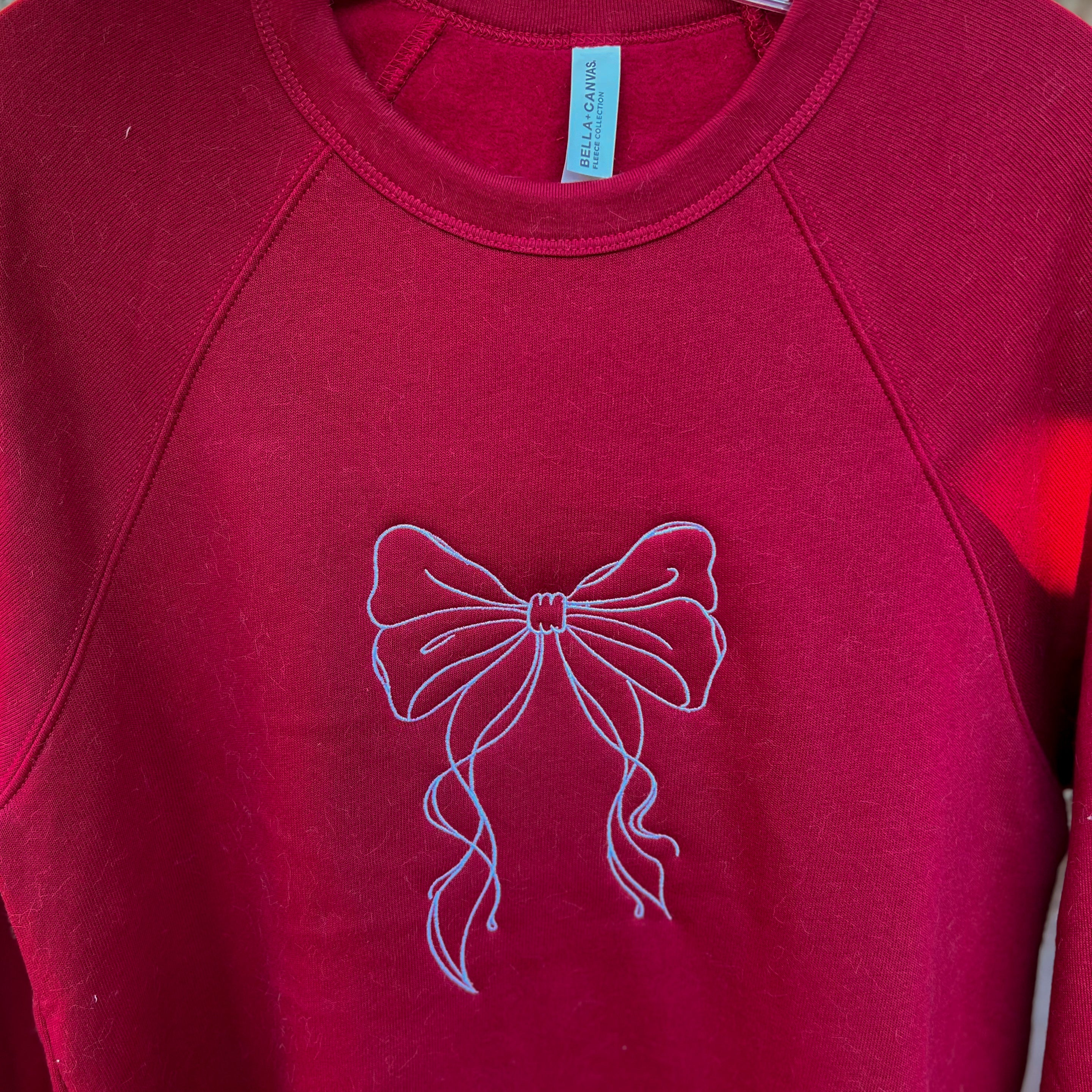 NEW! Custom Large Bow Embroidered Sweatshirts